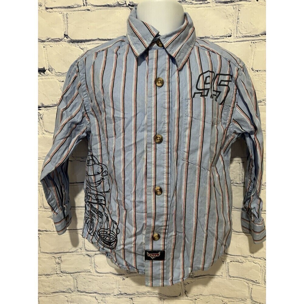 Disney Store Exclusive Cars Lightning McQueen Button Up Collar Shirt XXS 2/3